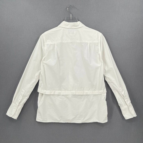 CURRENT/ELLIOTT Shirt Womens Small 1 White Long Sleeve Button Up Convertible - Picture 2 of 16